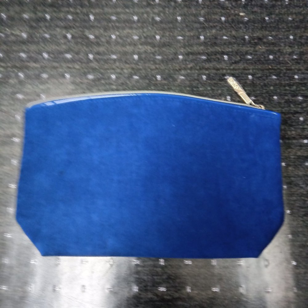 Womens Blue Velvet Clutch Bag